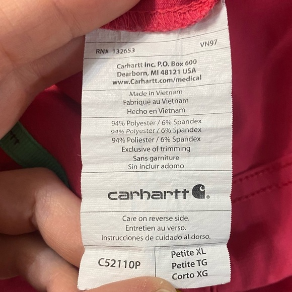 Carhartt Pink Force Cross Flex Utility Boot Cut Cargo Scrub Pants Size XL Petite - Picture 3 of 8